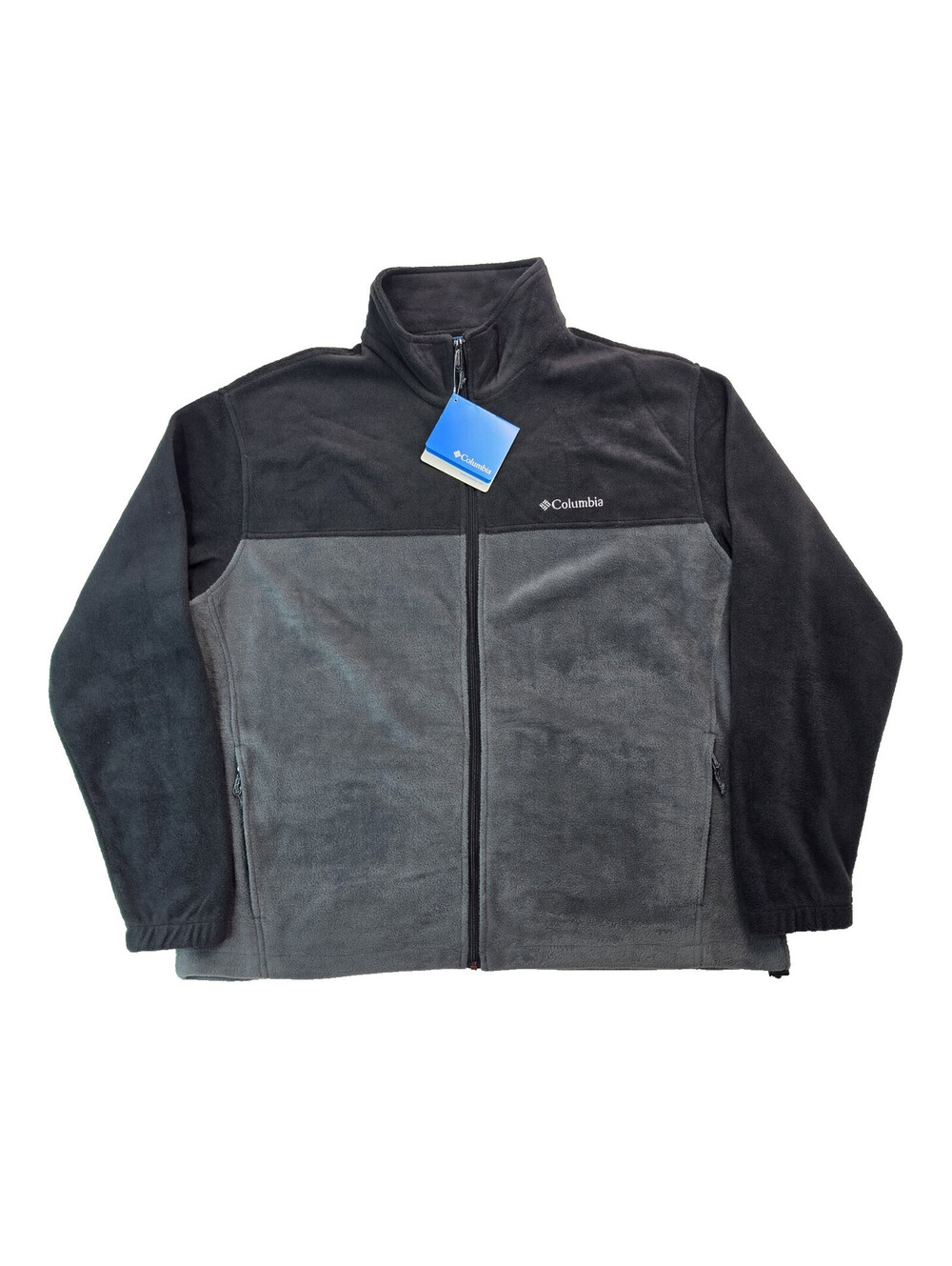 Columbia Steens Mountain 2.0 Black Gray Fleece Full Zip Jacket Mens XXL 2XL NEW